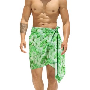 HAPPY BAY Men's Pareo Sarong Bath Swimsuits Beach Wrap One Size Fern Leaves - 1 of 4