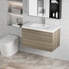 SEVOBAL Bathroom Storage Cabinets, Floating Bathroom Vanity with Sink, Modern Wall Mounted Bathroom Storage Vanity, Gray, 35.43"*19.69"*22.44" - 3 of 4