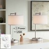 360 Lighting Colby 21" High Small Modern Desk Lamps Set of 2 USB Port Smart Socket Silver Brushed Nickel Finish Metal Home Office Living Room Charging - 2 of 4