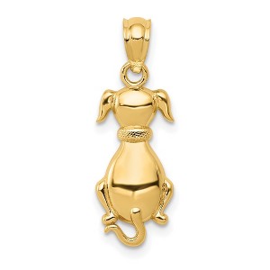 Black Bow Jewelry 14k Yellow Gold Polished 2D Sitting Dog Pendant, 8 x 23mm - 1 of 4