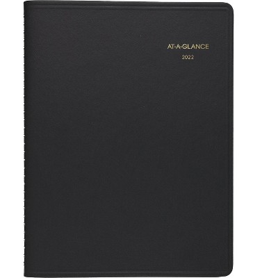AT-A-GLANCE 2022 8" x 11" Daily Appointment Book Black 70-222-05-22