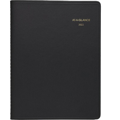 AT-A-GLANCE 2022 8" x 11" Daily Appointment Book Black 70-222-05-22