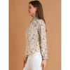 Allegra K Women's Boho Vintage Ruffled Neck Keyhole Back Floral Blouse - 4 of 4