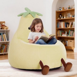 FONTOI 31" Eggplant-Shaped Mini Sofa Chair, Cute Cartoon Sofa with Washable Cover for Living Room, Playroom, Kid Gift Soft, 30.3"*31.1"*27.5" - 1 of 4