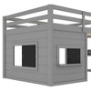 TUYOHW Kids Loft House Bed with Chalkboard,Twin/Full Wood Bed Frame with Play Space & Built-in Bookshelf,Pine Wood Cabin-Style Bunk for Boys,Girls - 4 of 4