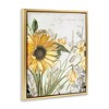 Stupell Industries Sunflower Floral over Vintage Plant Floating Frame Canvas Art - 2 of 4