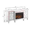 NicBex Silver Fireplace TV Stand with Electric Fireplace Insert,Modern Entertainment Center with 2 Doors for TV Up to 50",Silver - 3 of 4