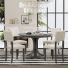 CAVINAS Round Dining Table Set for 4 Round Table with Curved Trestle Style Table Legs 4 Upholstered Chairs for Kitchen - 4 of 4