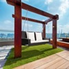 Costway 2-Person Patio Rattan Hanging Porch Swing Bench Chair Cushion Beige\Black\Red\Turquoise - 4 of 4