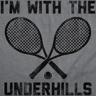 Мужские футболки Crazy Dog T-Shirts, Inc. Mens Funny T Shirts Im With The Underhills Sarcastic Tennis Graphic Tee for Men - Crazy Dog Men's T Shirt With Sarcastic Sayings Dark Grey XXL — фото 2