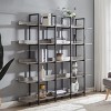 5 Tier Bookcase, Vintage Industrial Style Shelf, Open Display Storage Rack, Home Office Open Bookshelf with Metal Frame for Living Room, Bedroom, Grey - 3 of 4