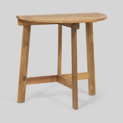 Westmount Half-Round Acacia Patio Bistro Table Natural - Christopher Knight Home