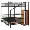 NicBex Twin Over Full Bunk Bed with Guardrail and Trundle,Metal Twin Loft Bed with Lateral Storage Ladder and Wardrobe,Bunk Beds for Bedroom - 4 of 4