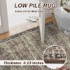 Vintage Area Rug 5x7 /6x9 Boho Washable Rug, Soft Thin Non Slip Low Pile Carpet, Distressed Floral Printed Floor Carpet - 4 of 4