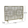 VYNXARIA Modern Single PanelIron Fire Screen,incorporates clean, straight lines and geometric pattern,Gold Finish - 3 of 4