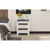 LIVAREEmlen 2-Drawer Farmhouse Wooden Nightstand with Wooden Strip Stickers Decoration and Metal Handle Side Table with Storage Cabinet for Bedroom - 4 of 4