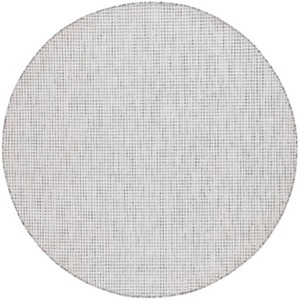 Courtyard Standalone Power Loomed Indoor/Outdoor Area Rug - Ivory/Dark Grey - 6'7" round - Safavieh. - 1 of 3