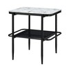 3pc Stylish Occasional Table Set White Marble Print Tempered Glass Top Coffee Table and End Tables Modern Home Furniture - 4 of 4