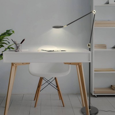 Sage 68" Matte Black Adjustable LED Arc Floor Lamp with 3-Way Touch