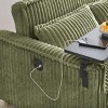 JOYRACER Dual-Function Pull-Out and Push-In Corduroy Sleeper Sofa Bed with Movable Table, 2 pillows and USB Ports, Couch for Small Apartments - 4 of 4