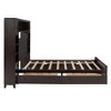 Queen Size Wooden Bed With All-in-One Cabinet Shelf and Sockets  Twin XL Trundle  White - 4 of 4