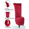 25.98"Upholstered Tufted Accent,Red - 3 of 4