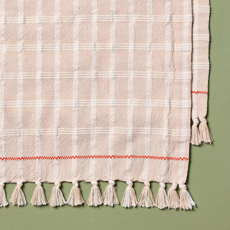 20"x90" Tri-Stripe Plaid Stitched Table Runner - Hearth & Hand™ with Magnolia, 4 of 5