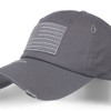 Alilang Distressed Cotton Baseball Cap with Embroidered American Flag Patch - 3 of 3