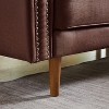 LOVMOR 82.2"L-Shape Sofa Couch with Chais Mid-Century Copper Nail on Arms,strong wooden leg and suede fabric design - 4 of 4