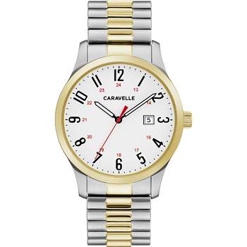 Caravelle designed by Bulova Men's Traditional 3-Hand Date Quartz Watch with Expansion Band