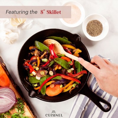 11-Piece Black Cast Iron Non-Stick Cookware Set with Glass Lids
