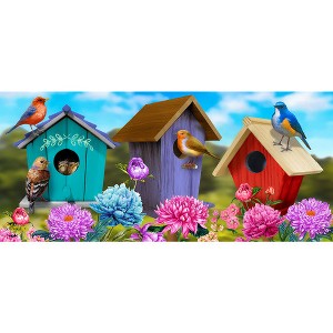 Briarwood Lane Spring Colorful Birdhouses Mini Mat 22x10 Indoor Outdoor For Spring Doormat - 1 of 3