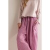 Coolmee Women's Drawstring Striped Pants Loose Wide Leg Casual Lounge Pants with Pockets - 2 of 4