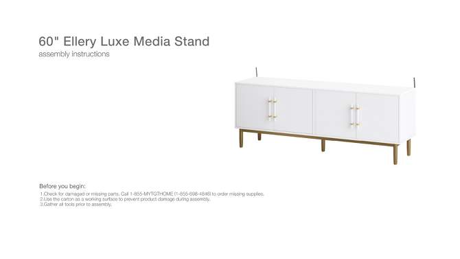 60" Ellery Luxe Media Stand - Threshold™, 2 of 9, play video