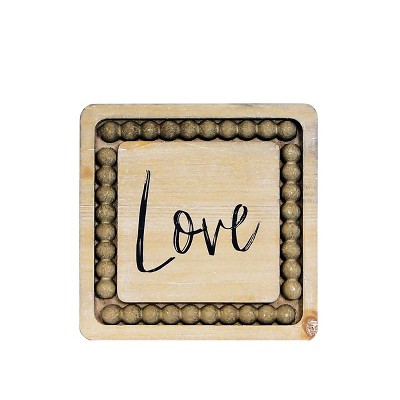 VIP Wood 8 in. Beige Love Sign