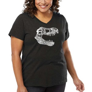 LA Pop Art Women's Word Art V-Neck - TREX - 1 of 4