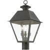 Livex Lighting Wentworth 3 - Light Post Light in  Charcoal - 4 of 4