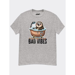 MyMoodTee Washing Away Bad Vibes Funny Graphic T-Shirt – Cotton Casual Crewneck Tee - 1 of 4