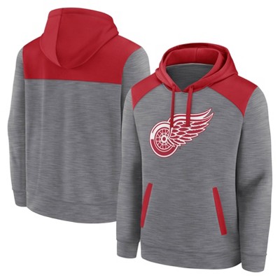 NHL Detroit Red Wings Men's Gray Poly Hooded Sweatshirt