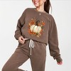 Simply Sage Market Fall Pumpkin Floral Lightweight Garment Dyed Sweatshirt - 2 of 4