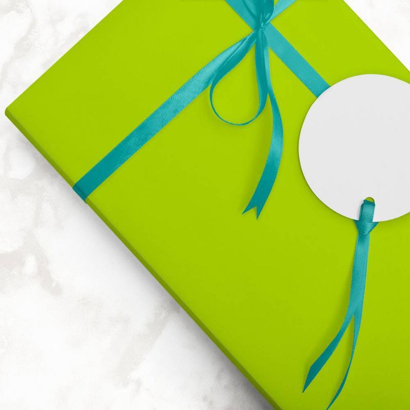 JAM PAPER Lime Green Glossy Gift Wrapping Paper Roll - 2 packs of 25 Sq. Ft., 5 of 6