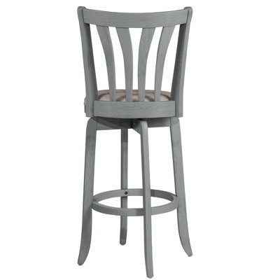Savana 30" Blue Wirebrush Cream Swivel Wood Barstool