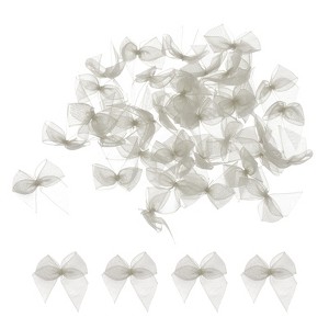 Unique Bargains Fabric Craft Gift Packaging Accessories Satin Mini Ribbon Bows 50 Pcs - 1 of 4
