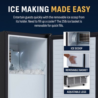 Newair 15" Stainless Steel Undercounter Ice Maker with Fingerprint Resistant Door