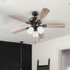 Portage Bay Miller Park 44 Inch Indoor Home Ceiling Fan with LED Light Fixture & 5 Reversible Blades, Bronze with Walnut/Chocolate Maple Blades - 2 of 4
