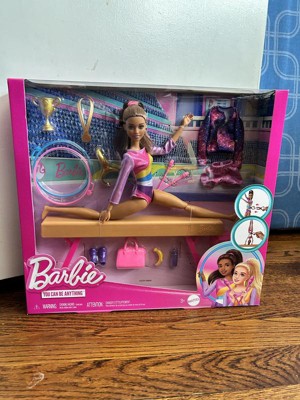 Barbie Gymnastics Playset With Blonde Fashion Doll, Balance Beam, 10+  Accessories & Flip Feature With Brown Hair : Target