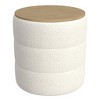 HomePop Channeled Boucle Storage Ottoman with Wood Top No Assembly Required - image 2 of 4