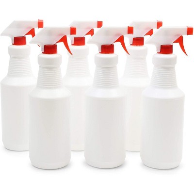 Okuna Outpost 6 Pack White Empty Plastic Spray Bottles 30 oz Leak Proof All-Purpose for Cleaning Solutions Plant Watering