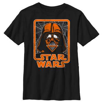 Boy's Star Wars Halloween Darth Vader Spooky Spider Webs Logo T-Shirt