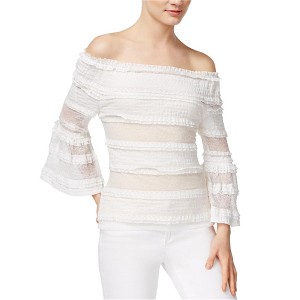 Rachel Roy Womens Ruffled Off the Shoulder Blouse, White, X-Small - 1 of 1